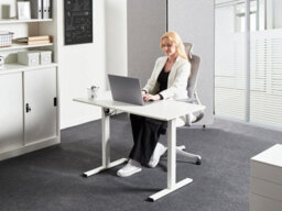 Beliani Electric Adjustable Standing Desk Tavares White 120 Cm 60 Cm - thumbnail 2