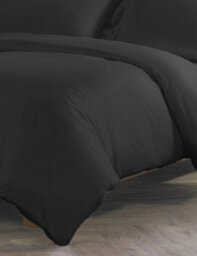 100% Pure Cotton Duvet Cover Bed Set In Black By Euphoric Bedding - thumbnail 2