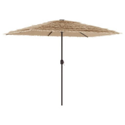 Berkfield Garden Parasol With Leds And Steel Pole Brown 300X200X250 Cm - thumbnail 4