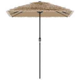 Berkfield Garden Parasol With Leds And Steel Pole Brown 300X200X250 Cm - thumbnail 5