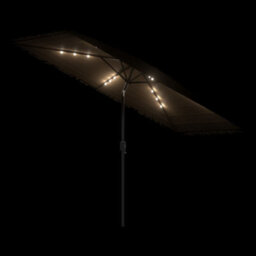 Berkfield Garden Parasol With Leds And Steel Pole Brown 300X200X250 Cm - thumbnail 8