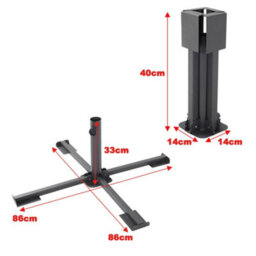 Living And Home Cross Shape Portable Foldable Metal Parasol Base Patio Umbrella Stand Black - thumbnail 8