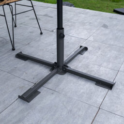 Living And Home Cross Shape Portable Foldable Metal Parasol Base Patio Umbrella Stand Black - thumbnail 2