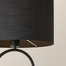 Valuelights Antonia Black Fabric Drum Lamp Shade Matte Black Oval Table Lamp With Led Bulb - thumbnail 4