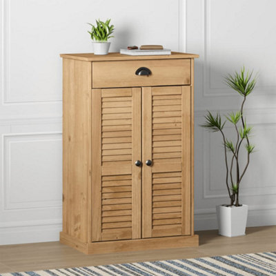 Berkfield Shoe Cabinet Vigo 60X35X96 Cm Solid Wood Pine - image 1