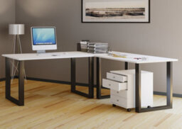 Vcm Desk Lona Black / White H. 76 X W. 190 X D. 190 Cm - thumbnail 2