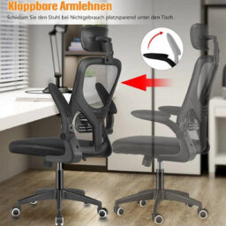 Office Chair With Adjustable Headrest, Ergonomic Swivel Computer Chair - thumbnail 5
