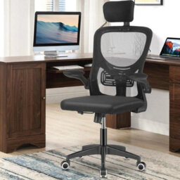 Office Chair With Adjustable Headrest, Ergonomic Swivel Computer Chair - thumbnail 3