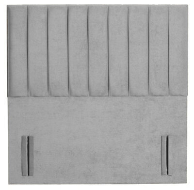 "Adore Designs Portland Plush Velvet 4Ft6 Double 50"" Floor Standing Headboard - Silver"