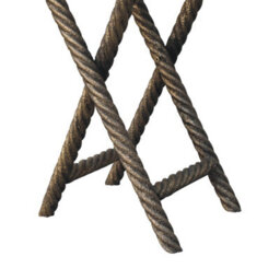Wyld Haus Urbino Antique Brass Mango Wood Rope Side Table - thumbnail 6