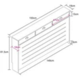 Radiator Cover Cabinet Modern Drawer Storage Mdf Horizontal Cream Grey Black - thumbnail 5