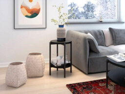 Arte Sigma D Coffee Side Table In Black Matt - Compact Elegance For Modern Spaces - W440mm X H610mm X D440mm - thumbnail 2