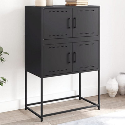 Berkfield Sideboard Black 68.5X38.5X107 Cm Steel - image 1
