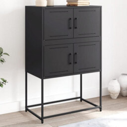 Berkfield Sideboard Black 68.5X38.5X107 Cm Steel - thumbnail 1