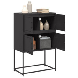 Berkfield Sideboard Black 68.5X38.5X107 Cm Steel - thumbnail 5