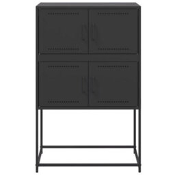 Berkfield Sideboard Black 68.5X38.5X107 Cm Steel - thumbnail 6