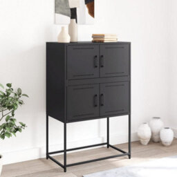 Berkfield Sideboard Black 68.5X38.5X107 Cm Steel - thumbnail 3