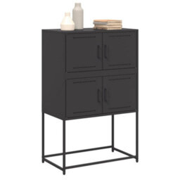 Berkfield Sideboard Black 68.5X38.5X107 Cm Steel - thumbnail 4