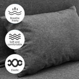 Living And Home Grey Linen Upholstered Adjustable Sofa Bed With Pillow And Castors - thumbnail 6