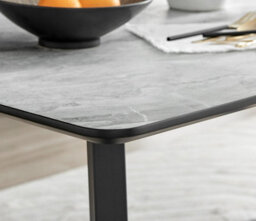 Furniturebox Uk Carson White Marble Effect Dining Table & 6 Mustard Willow Chairs - thumbnail 5