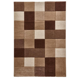 Grey/brown Rug, Stain-Resistant Rug, Geometric Modern Handmade Rug For Bedroom, & Dining Room-160Cm X 220Cm - thumbnail 1