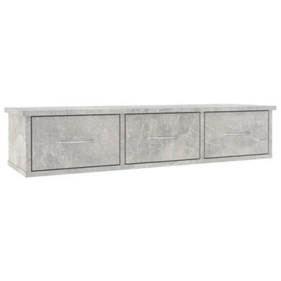 Vidaxl Wall-Mounted Drawer Shelf Concrete Grey 88X26X18.5 Cm Engineered Wood - image 1
