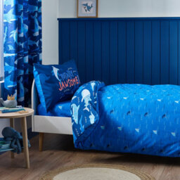 Catherine Lansfield Kids Jawsome Shark Reversible Junior Duvet Cover Set With Pillowcase Navy Blue - thumbnail 2