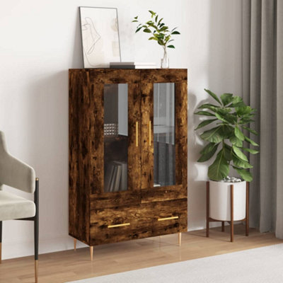 Berkfield Highboard Smoked Oak 69.5X31X115 Cm Engineered Wood - image 1