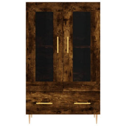 Berkfield Highboard Smoked Oak 69.5X31X115 Cm Engineered Wood - thumbnail 6
