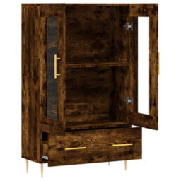 Berkfield Highboard Smoked Oak 69.5X31X115 Cm Engineered Wood - thumbnail 5