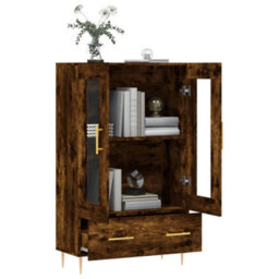 Berkfield Highboard Smoked Oak 69.5X31X115 Cm Engineered Wood - thumbnail 4