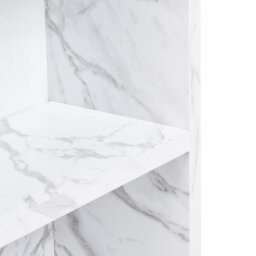 Wyld And Coco White Marble-Effect Bathroom Wall Cabinet With Mirrored Door And Right-Side Storage, 60 X 54 X 14 Cm - thumbnail 7