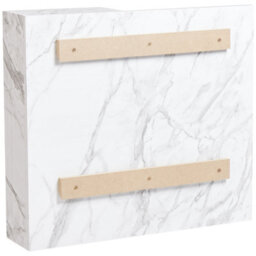 Wyld And Coco White Marble-Effect Bathroom Wall Cabinet With Mirrored Door And Right-Side Storage, 60 X 54 X 14 Cm - thumbnail 5
