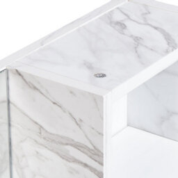 Wyld And Coco White Marble-Effect Bathroom Wall Cabinet With Mirrored Door And Right-Side Storage, 60 X 54 X 14 Cm - thumbnail 6