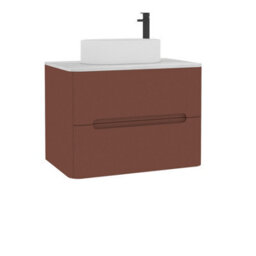 Royal Bathrooms Venice 700mm Terracotta Clay Wall Mounted Bathroom Countertop Vanity Unit 2 Drawer With Peak Basin - thumbnail 7