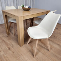Kosy Koala Dining Table And 4 Cream Tulip Chairs Kitchen Wood Oak Effect Table Kitchen Dining Set - thumbnail 4