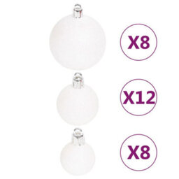 Berkfield 108 Piece Christmas Bauble Set Red And White - thumbnail 5