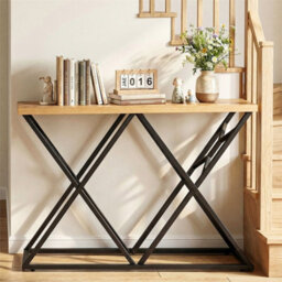 Farmhouse Entryway Table 140Cm Console Table Black - thumbnail 3