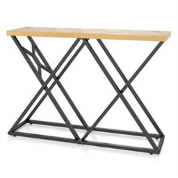 Farmhouse Entryway Table 140Cm Console Table Black - thumbnail 1