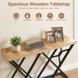 Farmhouse Entryway Table 140Cm Console Table Black - thumbnail 5