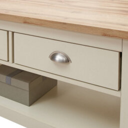 Timber Art Design Lisbon Living Room 2 Drawer Coffee Table Cream Storage Furniture - thumbnail 2