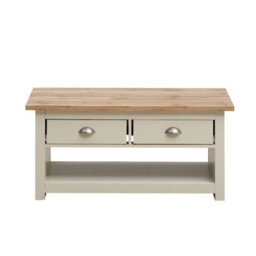 Timber Art Design Lisbon Living Room 2 Drawer Coffee Table Cream Storage Furniture - thumbnail 4