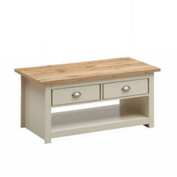 Timber Art Design Lisbon Living Room 2 Drawer Coffee Table Cream Storage Furniture - thumbnail 5