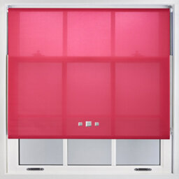 Furnished Trimmable Roller Blind With Triple Square Eyelets And Metal Fittings - Fuchsia Daylight Shade (W)240Cm X (L)210Cm