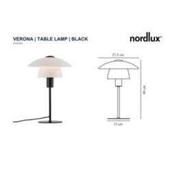 Nordlux Verona Glass Table Lamp Cord Switch Black,mains - thumbnail 6