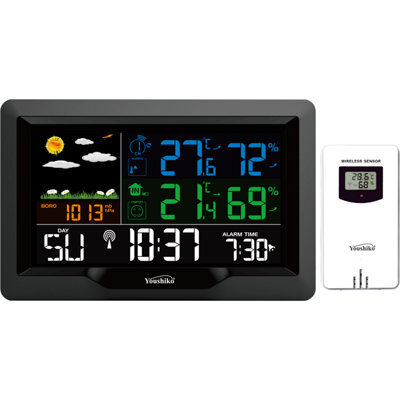 Youshiko Yc9442 Weather Station, Radio Controlled Clock (Official Uk Version), Temperature Humidity, Barometric Pressure - image 1