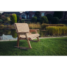 Churnet Valley Garden Furniture Ltd Valley Rocking Bench - Timber- L120 X W113 X H95 Cm - Garden Furniture - Partially Assembled - Set Of Waterproof Cushions Included - thumbnail 3