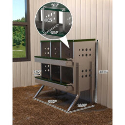 Green 2-Tier 6 Hole Roll Away Chicken Nest Boxes With Legs - thumbnail 2