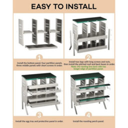 Green 2-Tier 6 Hole Roll Away Chicken Nest Boxes With Legs - thumbnail 5