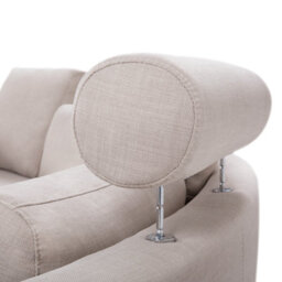 Beliani Curved Sofa 7 Seater Rotunde Fabric Beige - thumbnail 5
